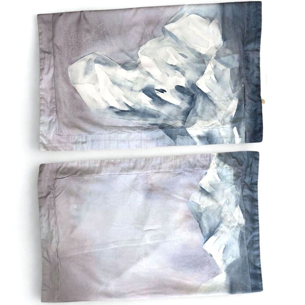 MILDLY 100% Long-Staple Cotton Abstract Print Standard Pillow Shams 20x26"